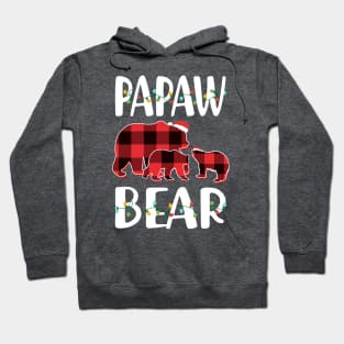 Papaw Bear Red Plaid Christmas Pajama Matching Family Gift Hoodie